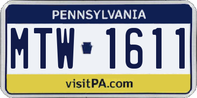 PA license plate MTW1611