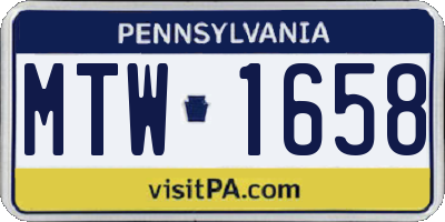 PA license plate MTW1658