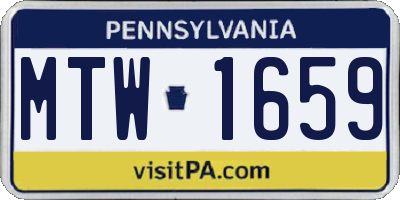 PA license plate MTW1659