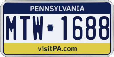 PA license plate MTW1688