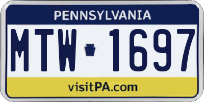 PA license plate MTW1697