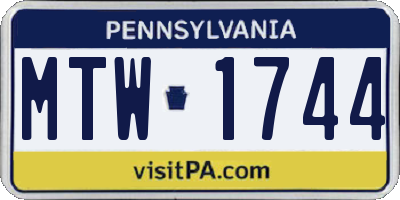 PA license plate MTW1744