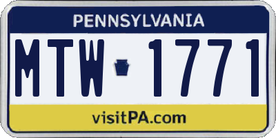 PA license plate MTW1771