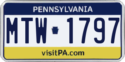 PA license plate MTW1797