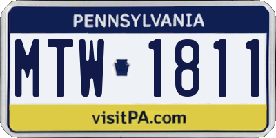PA license plate MTW1811