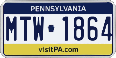 PA license plate MTW1864