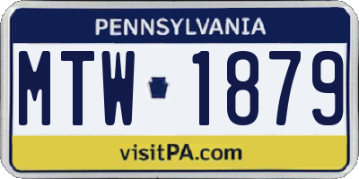 PA license plate MTW1879