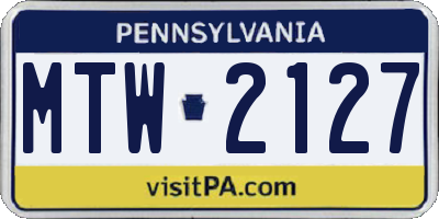 PA license plate MTW2127