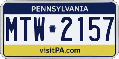 PA license plate MTW2157