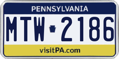 PA license plate MTW2186