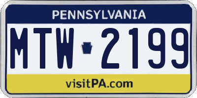 PA license plate MTW2199