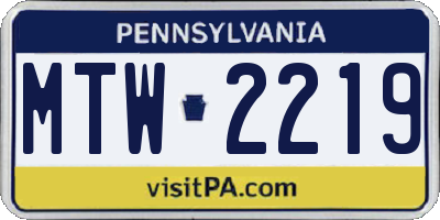 PA license plate MTW2219