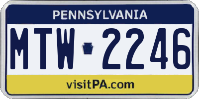 PA license plate MTW2246
