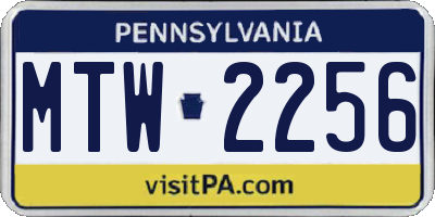 PA license plate MTW2256