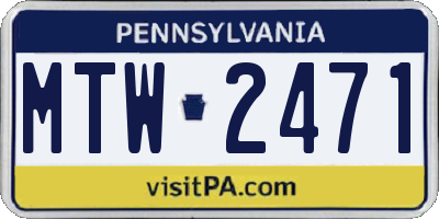 PA license plate MTW2471