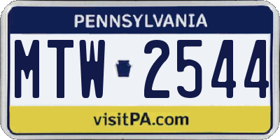 PA license plate MTW2544