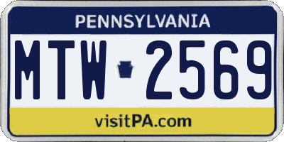 PA license plate MTW2569