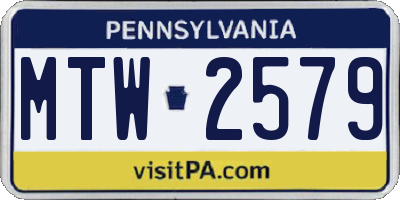 PA license plate MTW2579
