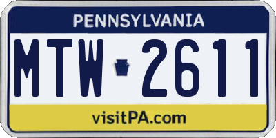PA license plate MTW2611