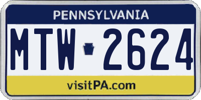 PA license plate MTW2624