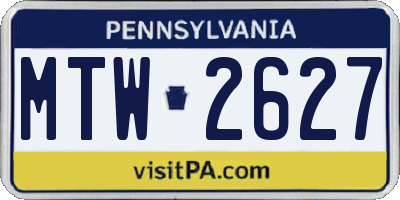 PA license plate MTW2627