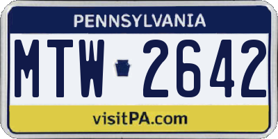 PA license plate MTW2642