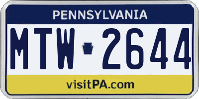 PA license plate MTW2644