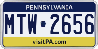 PA license plate MTW2656