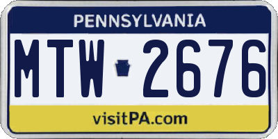 PA license plate MTW2676