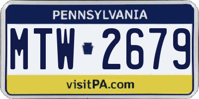 PA license plate MTW2679
