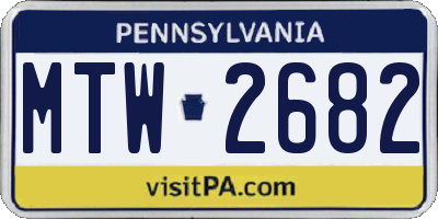 PA license plate MTW2682