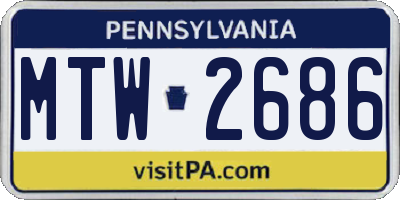 PA license plate MTW2686
