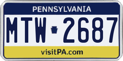 PA license plate MTW2687