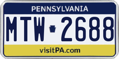 PA license plate MTW2688