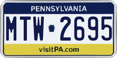 PA license plate MTW2695