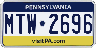 PA license plate MTW2696