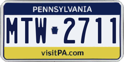 PA license plate MTW2711