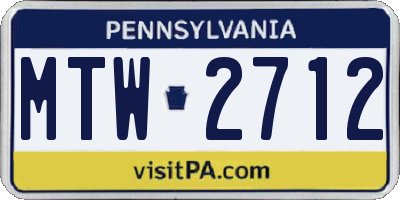 PA license plate MTW2712
