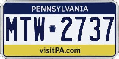 PA license plate MTW2737