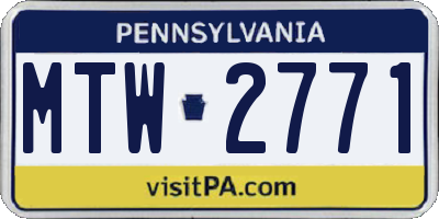 PA license plate MTW2771