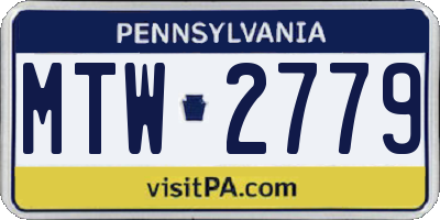 PA license plate MTW2779