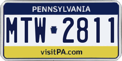 PA license plate MTW2811
