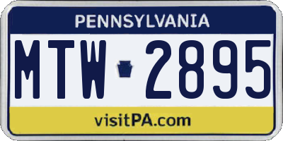 PA license plate MTW2895