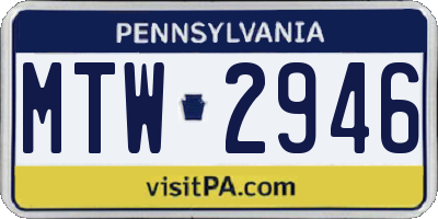 PA license plate MTW2946