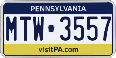 PA license plate MTW3557