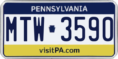 PA license plate MTW3590