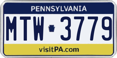 PA license plate MTW3779