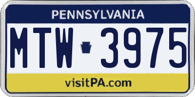 PA license plate MTW3975