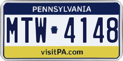 PA license plate MTW4148
