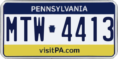 PA license plate MTW4413